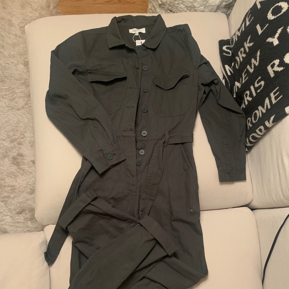 Long sleeve button up jumpsuit
